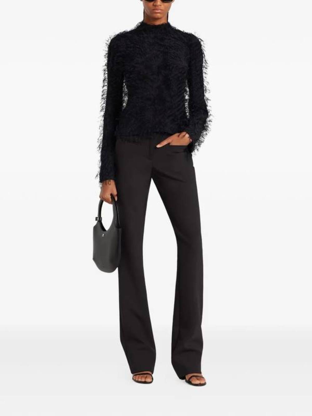 Courreges Heritage Shivering  Furry Top in Black FR 36 US 4